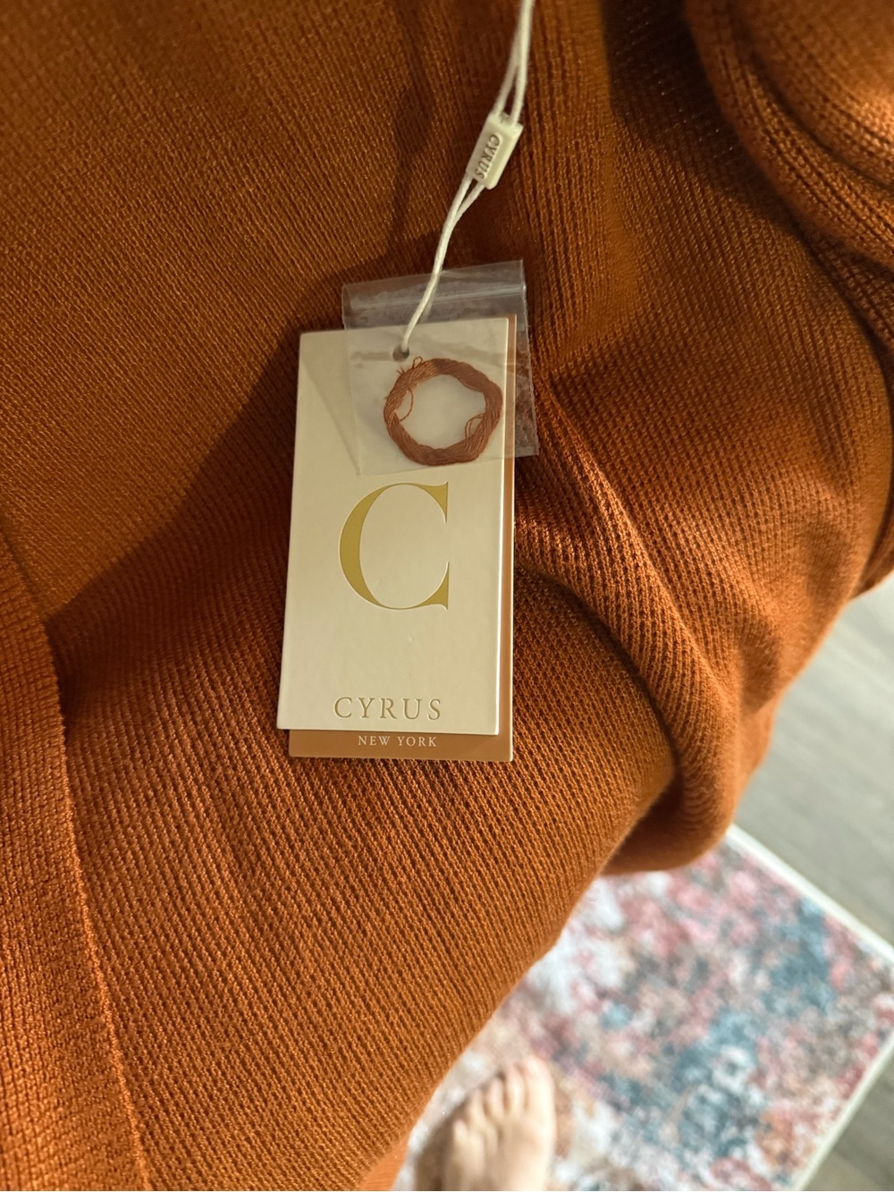 Cyrus Open-Front Cardigan in Rust - Picture 5 of 5